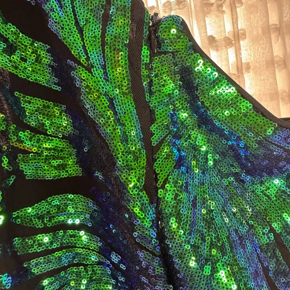 Vibrant Sequin One-Shoulder Dress - Picture 10 of 12